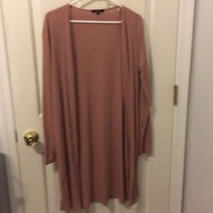 Rose colored duster cardigan